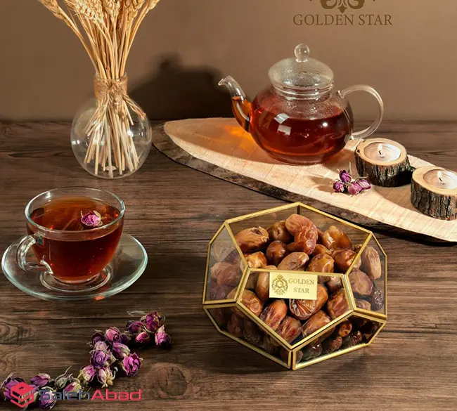فروش عمده خرما خوری شیشه ای پنج ضلعی