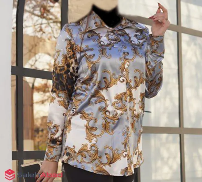 فروش عمده شومیز ساتن طرح دار الیزه