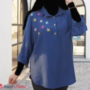 فروش عمده شومیز پیراهنی بابوس طرح گلدوزی
