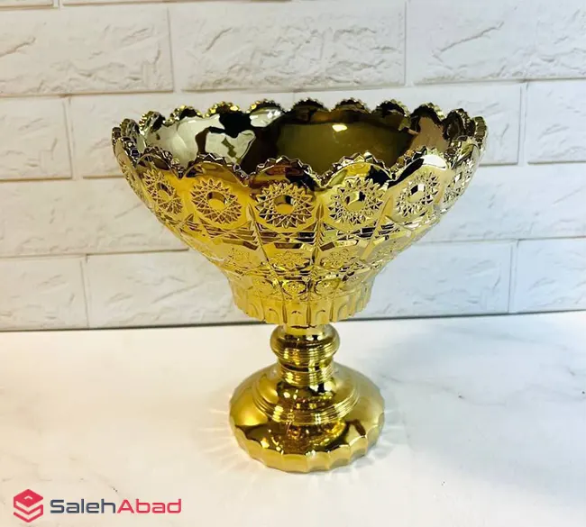 فروش عمده آجیل خوری شیشه ای طلایی می جی