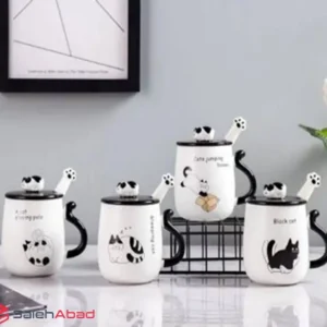 فروش عمده ماگ چینی دسته دار طرح گربه