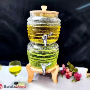 فروش عمده کلمن شیشه ای شربت دو طبقه