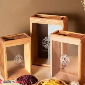 فروش عمده بانکه حبوبات شیشه ای چوبی