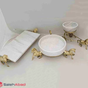 فروش عمده ست ظروف پذیرایی سنگی طرح اسب