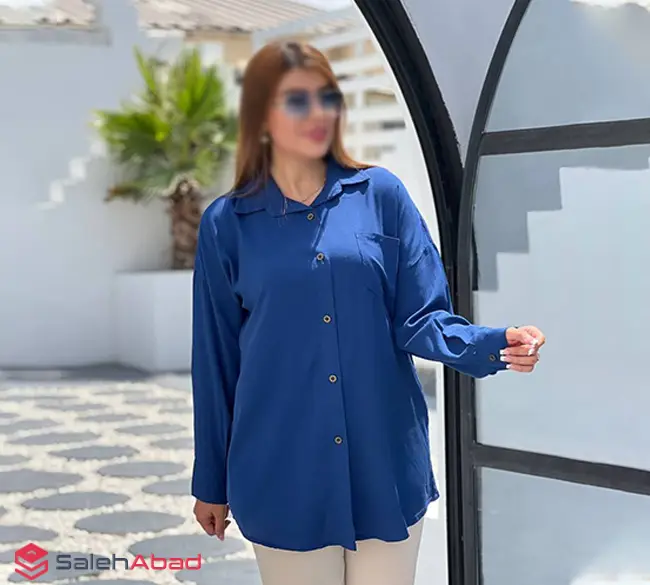 فروش عمده شومیز شانتون اسلپ دکمه دار