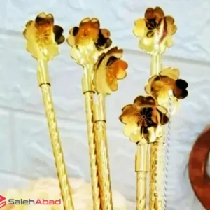 فروش عمده قاشق شربت نی دار طرح گل