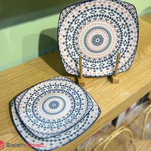 فروش عمده بشقاب پلوخوری چینی مربع سنتی