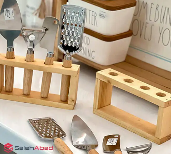 فروش عمده استند چوبی ابزار آشپزخانه