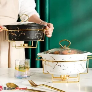 فروش عمده سوفله خوری چینی گرد طرح مرمر