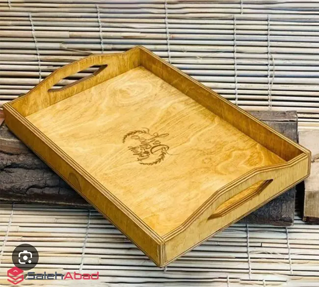 فروش عمده سینی مستطیل چوبی دسته دار
