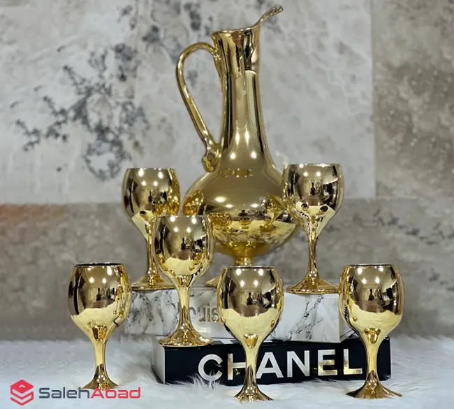 فروش عمده سرویس پارچ و لیوان طلایی