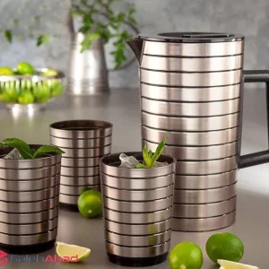 فروش عمده پارچ و لیوان طرح استیل بازن