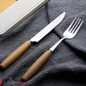 فروش عمده سرویس کاردو چنگال دسته چوبی