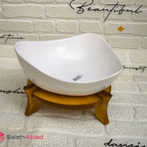 فروش عمده کاسه سالاد چینی پایه چوبی