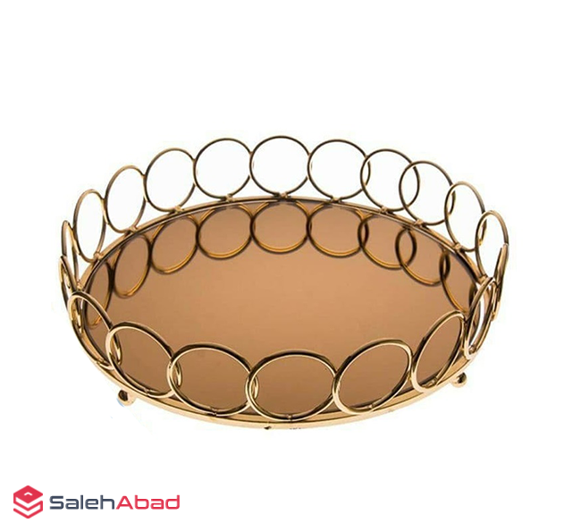 فروش عمده سینی کف آینه ای گرد طرح المپیک