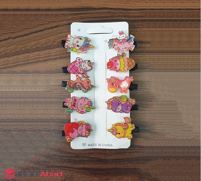 فروش عمده گیره مو انبری طرح یونیکورن