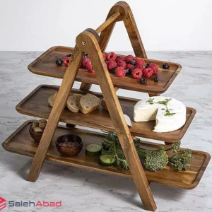 فروش عمده استند سرو چوبی سه طبقه