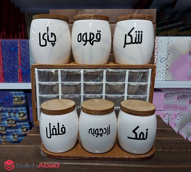 فروش عمده بانکه سرامیکی بشکه ای درب چوبی