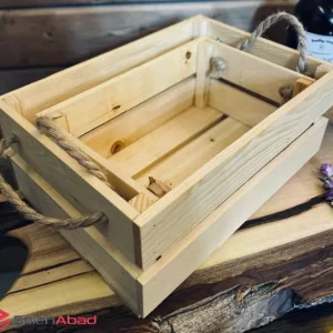 فروش عمده جعبه ارگانایزر چوبی دسته کنفی