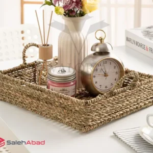 فروش عمده سبد حصیری مستطیلی دسته دار