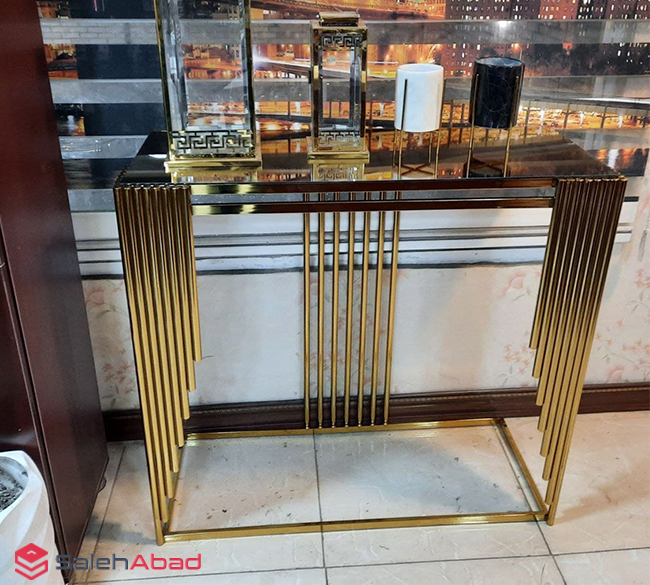 فروش عمده میز کنسول پایه فلزی طلایی