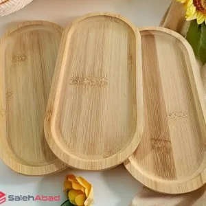فروش عمده سینی سرو چوبی بیضی کوچک