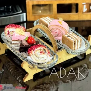 فروش عمده شیرینی خوری شیشه ای دو خانه