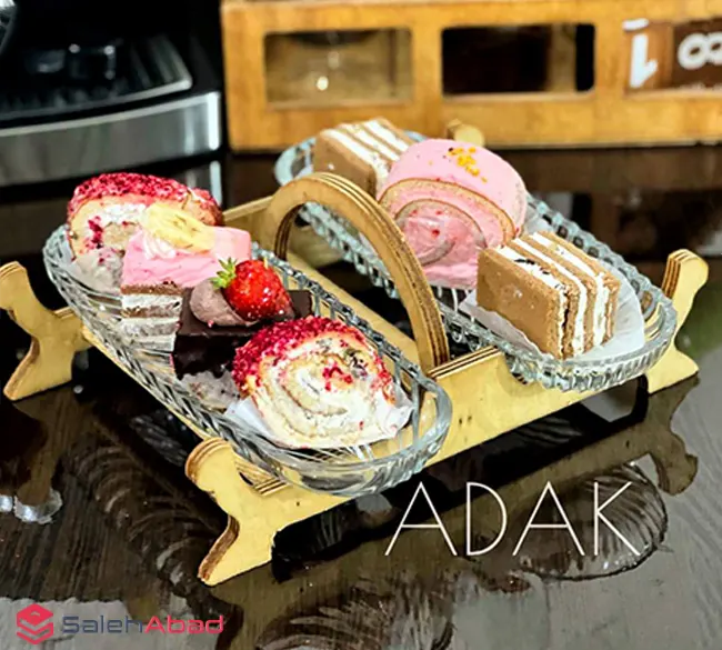 فروش عمده شیرینی خوری شیشه ای دو خانه