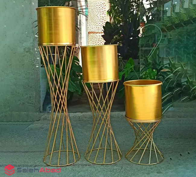 فروش عمده استند پایه گلدان فلزی طرح پیچ