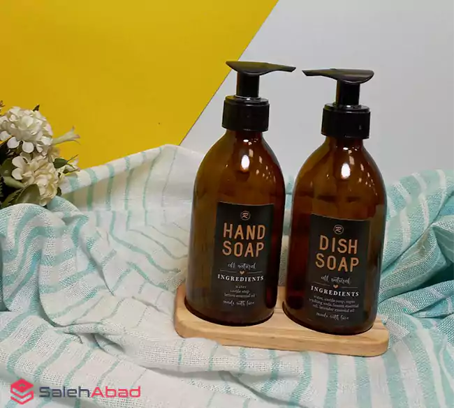 فروش عمده جا مایع شیشه ای روستیک استند چوبی
