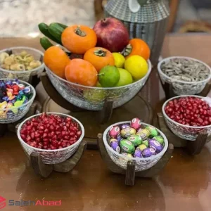 فروش عمده سرویس ظروف شیشه ترک پایه چوبی