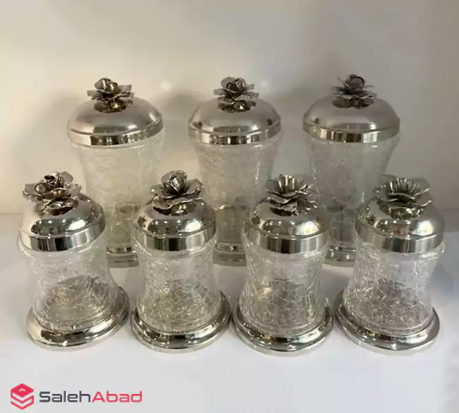 فروش عمده پاسماوری شیشه ترک طرح گل
