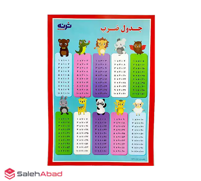 فروش عمده پوستر آموزشی جدول ضرب