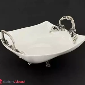 فروش عمده کاسه چینی مربع دسته پیوتر