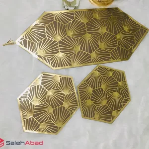 فروش عمده رانر رومیزی مخمل چرم 3 تکه طرح قاصدک