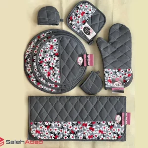 فروش عمده ست آشپزخانه پارچه ای گلدار 11 تکه