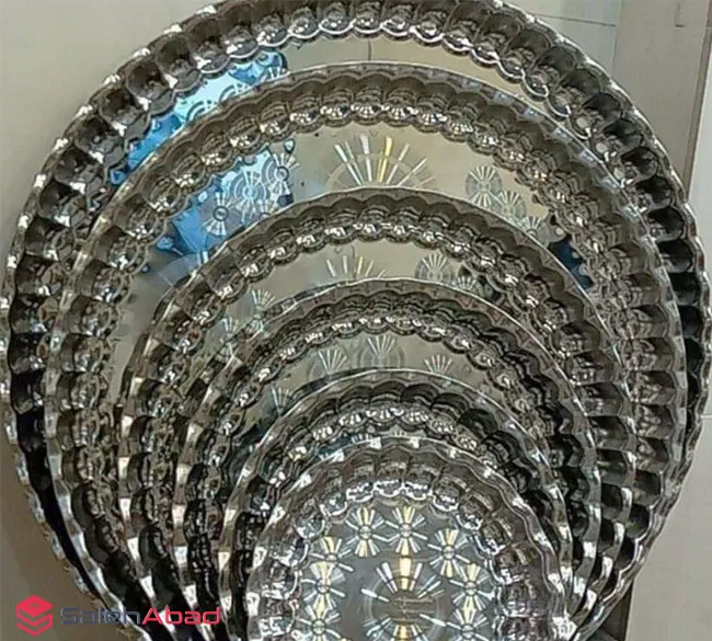 فروش عمده سینی استیل لبه کنگره 6 سایز