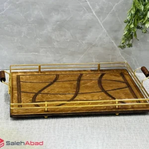فروش عمده سینی چوبی فلزی مستطیل