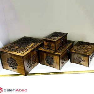 فروش عمده صندوقچه چوبی قفل دار 4 سایز