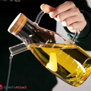 فروش عمده ظرف روغن پیرکس درب چوبی 650 میل