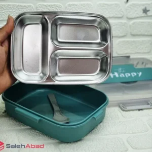 فروش عمده ظرف غذا استیل 3 خانه درب کلیپسی