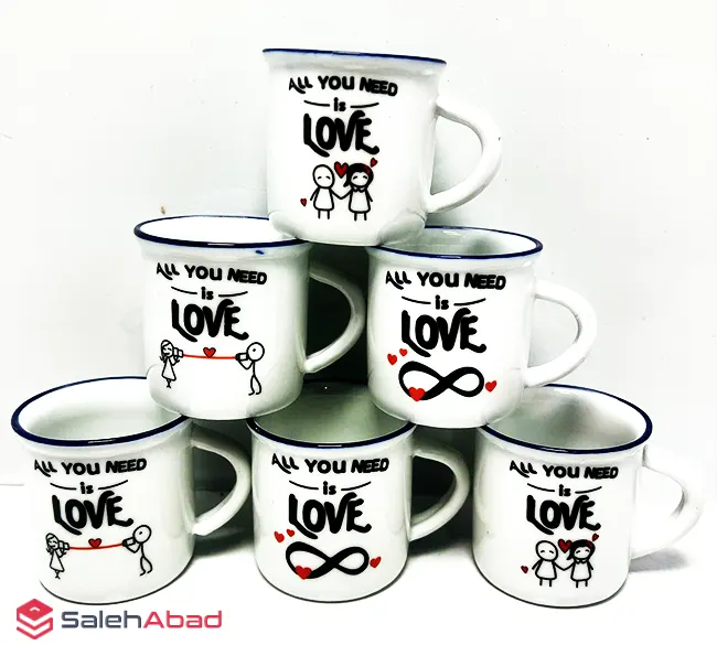 فروش عمده فنجان قهوه خوری کوچک طرح LOVE