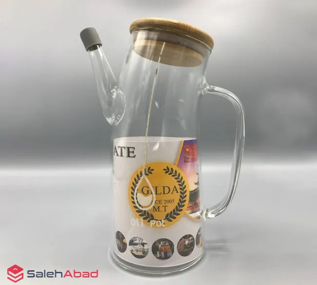 فروش عمده روغن ریز پیرکس درب بامبو مدل کج