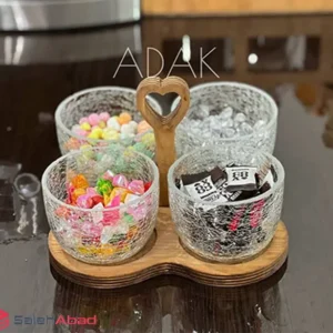 فروش عمده اردو خوری 4 پیاله استند چوبی