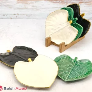 فروش عمده بشقاب سرامیکی طرح برگ انجیری