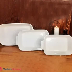 فروش عمده تابه سرامیکی مستطیل سفید