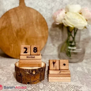 فروش عمده تقویم چوبی مکعبی رومیزی