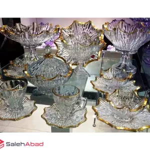 فروش عمده ست پذیرایی کریستال لب طلایی