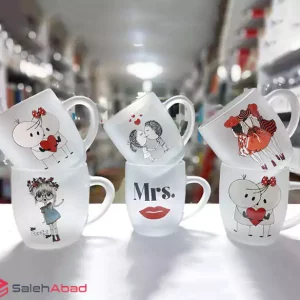 فروش عمده لیوان یخی مات طرح فانتزی