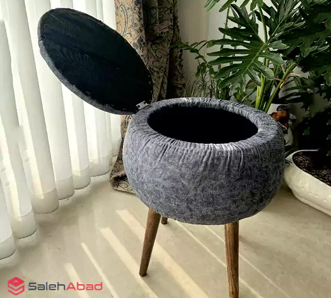 فروش عمده پاف صندوقی چهارپایه چوبی